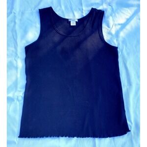 Hannah Woman ♡‎ Black Tank Top W/Ruffled Bottom Trim ♡ Size 2X